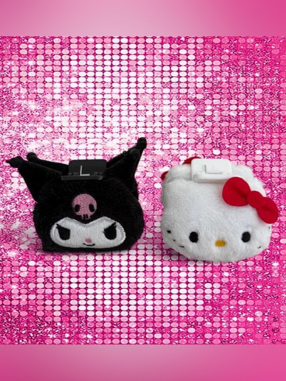 Sanrio Hello Kitty and Kuromi hair clips mini plush claw clips